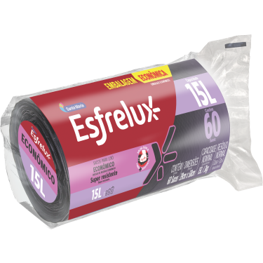 Saco Para Lixo Esfrelux Rolo 15L Econômico