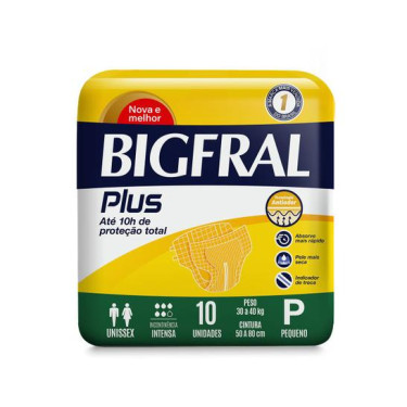 Fralda Descartável Bigfral Plus P 10 Unid 