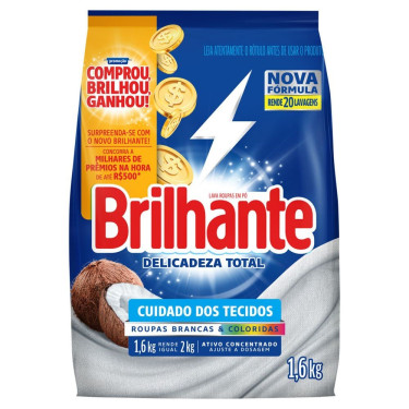 Sabão Po Brilhante Delicadeza Total 1,6kg