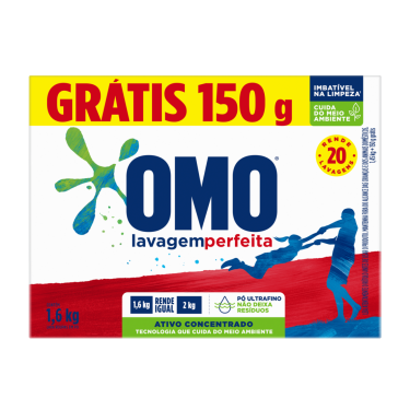 Sabão em Po Omo Lavagem Perfeita LV1,6KG PG1,45KG 