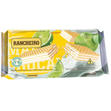 Biscoito Rancheiro Wafer Recheado 78g Limão