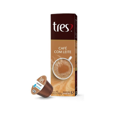 Cápsula Café 3 Corações Cafe com Leite 10x09g