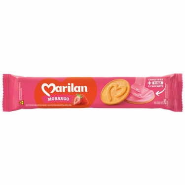 Biscoito Marilan Recheado 90G Morango