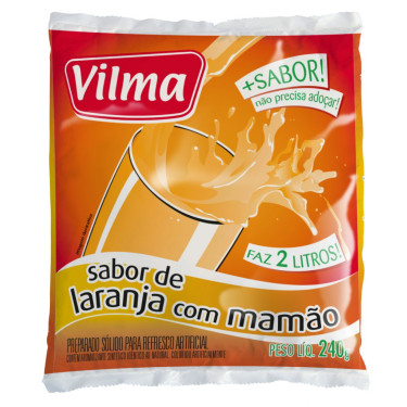Refresco Vilma 240G Laranja e Mamão