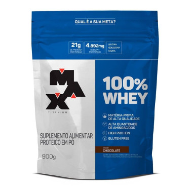 Whey 100% Refil Chocolate Max Titanium 900g