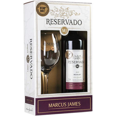 Vinho Merlot Maleta+taca Marcus James 750ml