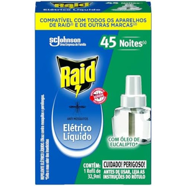 Repelente Líquido Raid 45 Noites Eucalipto Refil de 32,9ml