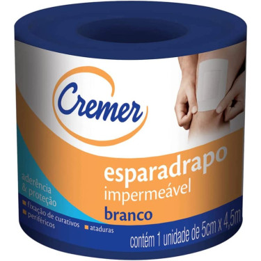 Esparadrapo Impermeavel 5cm x 4,5m Cremer