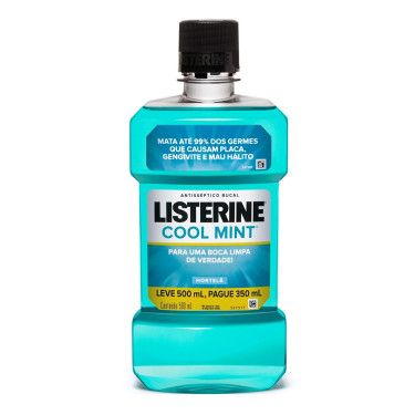 Enxaguante Bucal Listerine Cool Mint Listerine Lv500pg350ml