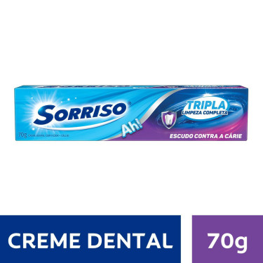 Creme Dental Sorriso 70G Tripla Limpeza Completa