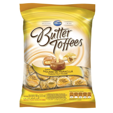 Bala Arcor Butter Toff Maracuja 100G