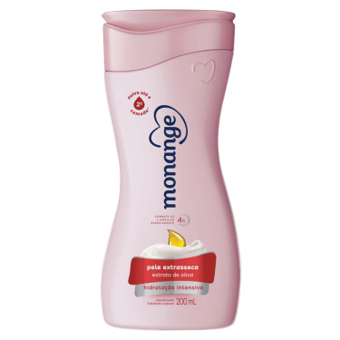 Leite Hidratante Monange 200ML Pele Extra Seca Oliva