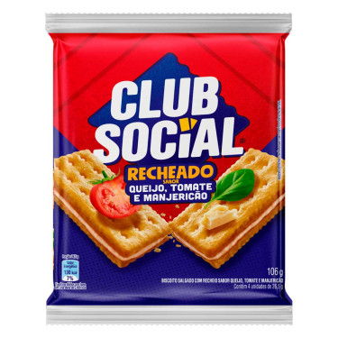 Biscoito Recheado Club Social 106G Tomate Manjericão