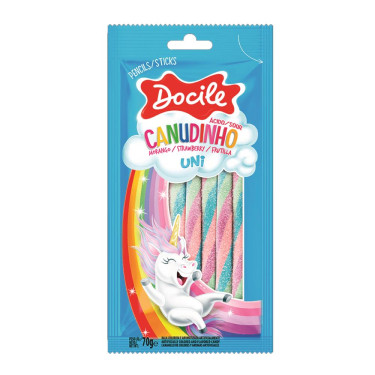 Bala Canudinho Color Unicornio Docile 70g