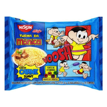 Macarrão Nissin Lamen  Turma Da Monica 85G Carne 