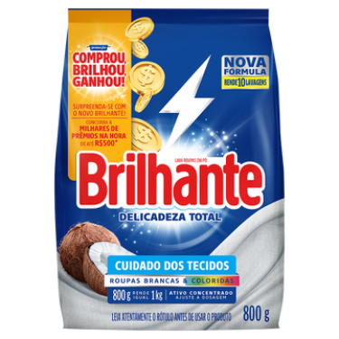 Sabão Po Brilhante Delicadeza Total 800g