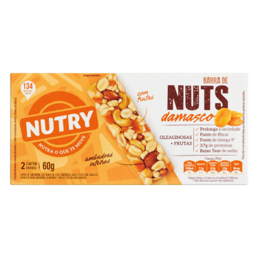 Cereal Barra Nuts Damasco Nutry 60g