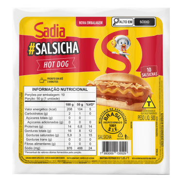 Salsicha Sadia Hot Dog 500G Sah