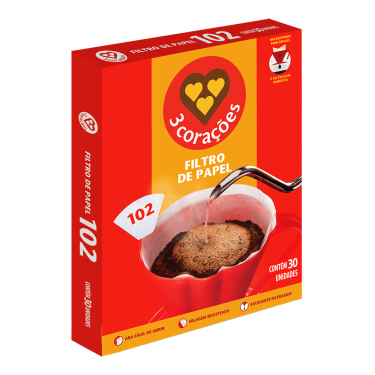 Coador Papel 3 Corações 102 30 Unidades