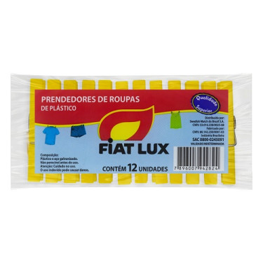 Prendedor Roupa Plástico Fiat Lux 12un