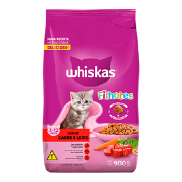Ração Filhote Carne Leite Whiskas 900g