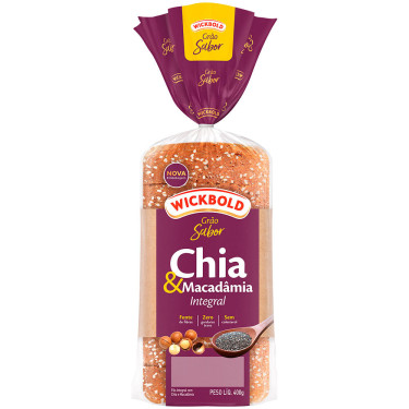Pão Integral Wick Bold 400g Chia