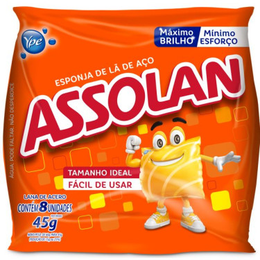 Esponja Assolan Aço 8 Unidades