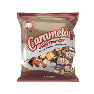 Bala Caramelo Leite/Choc.Simonetto 600g