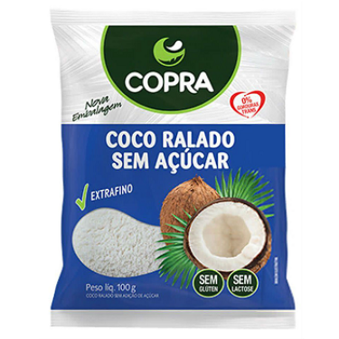 Coco Ralado Fino Puro Sem Sacarose Copra 100g