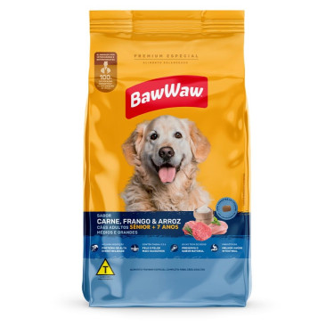 Ração Baw Waw  Senior raças Med/Grad 5kgCarne e frango
