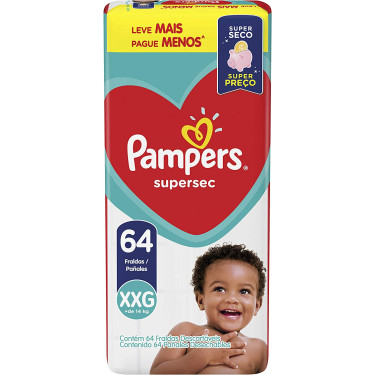 Fralda Descartável Supersec Jumbo XXG Pampers 64und 