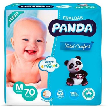 Fralda Descartável Confort Panda 70Unid M