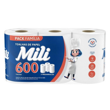 Papel Toalha Mili 3x200fls