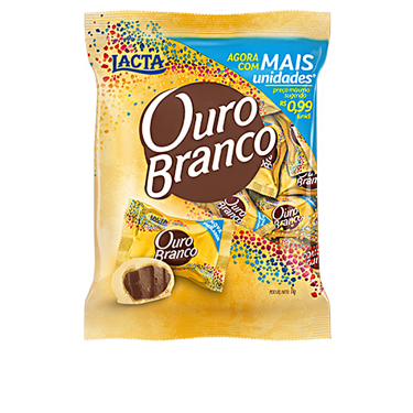 Bombom Ouro Branco 1KG contem 50 unidades