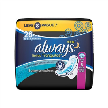 Absorvente Always Proteção Total Cobertura Seca Lv8Pag7