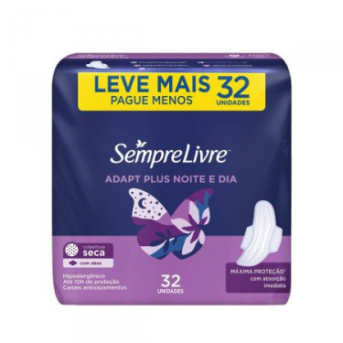 Absorvente Sempre Livre  Noturno com Abas 32und