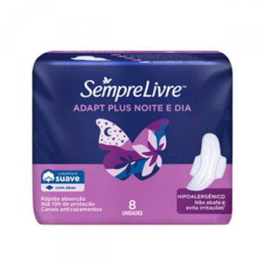 Absorvente Sempre Livre Max Suave Noturno Com Abas 8Un