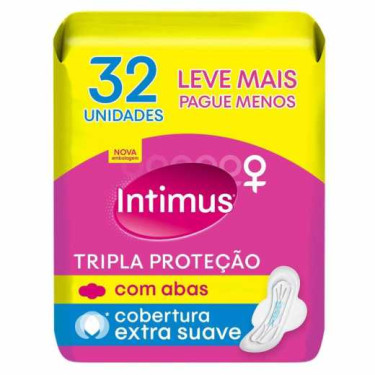 Absorvente Intimus Proteção Total cobertura Suave c/Abas 32Unid