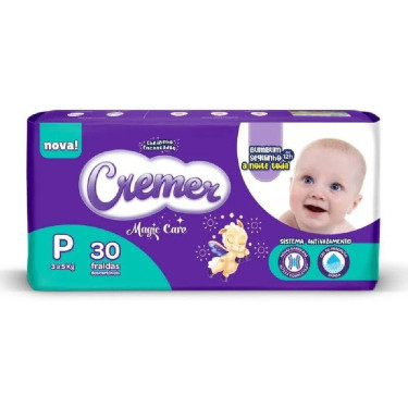 Fralda Descartavel Cremer Jumbo P 30 Unidades