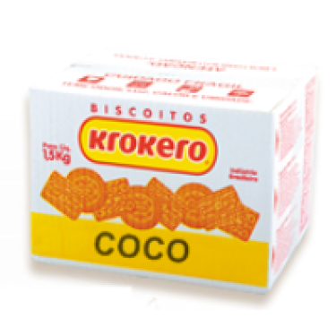 Biscoito Krokero 1,5Kg Sortido Coco