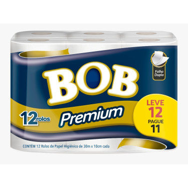 Papel Higiênico Folha Dupla 30M Neutro Bob 12un