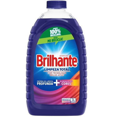 Lava Roupas Brilhante Higiene Total 3l