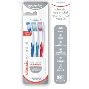 Escova Dental Classic Medeia Powerdent Lv3pg2un