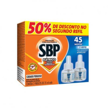 Inseticida SBP Refil 2 Refies Embalagem 50% desconto no segundo refil