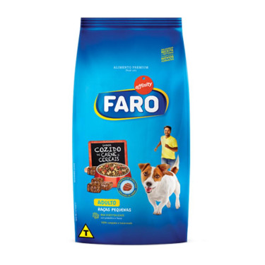 Ração Faro 1Kg raças pequenas cozido Carne Cereais