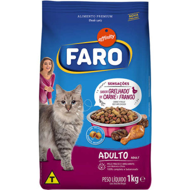 Ração Faro 1kg Adulto Grelhado Carne e Frango