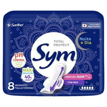 Absorvente Noite Dia Suave c/ Abas Anv08 Sym 8un