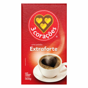 Cafe Extra Forte Alto Vacuo 3 Coracoes 500g