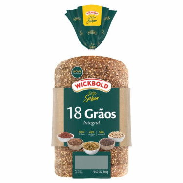 Pão de Forma Integral Wick Bold 500g 18 Grãos Sabor