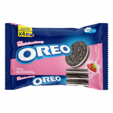 Biscoito Oreo Milk Shake Morango 144g